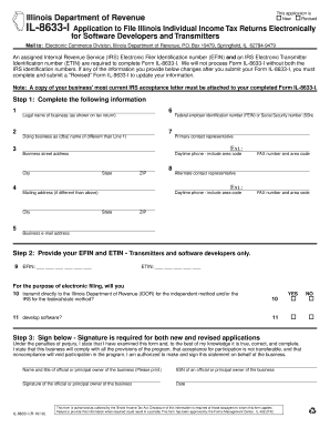 Illinois Form IL-8633-I Application