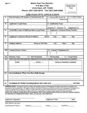 Arkansas IFTA Application