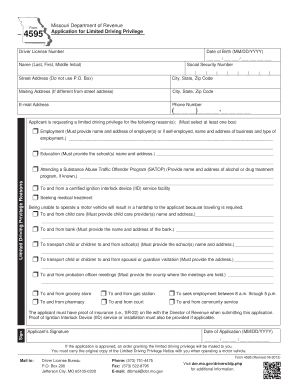 Missouri Limited Driving Privilege Application