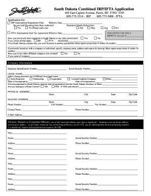 South Dakota IRP/IFTA Application