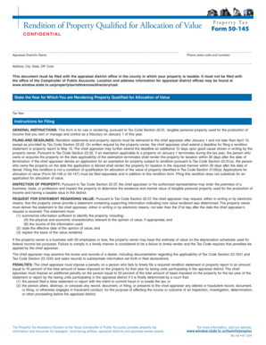 Texas Property Tax Form 50-145
