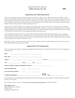 Indiana Utility Services Use Tax Registration and Filing