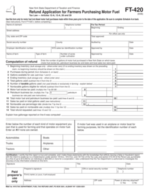 New York State Motor Fuel Refund Application for Farmers