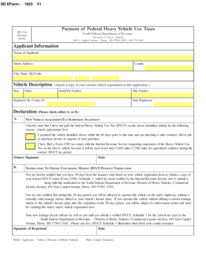 South Dakota Heavy Vehicle Use Tax Form