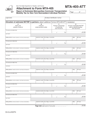 New York MTA-405-ATT Form
