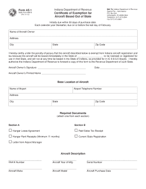 Indiana state forms - indiana aircraft registration