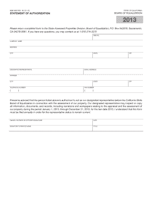 California Statement of Authorization