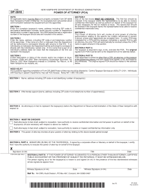 New Hampshire Power of Attorney Form DP-2848
