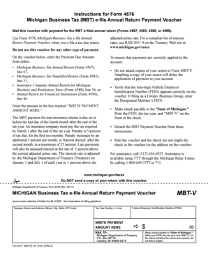 Michigan Business Tax e-file Annual Return Payment Voucher