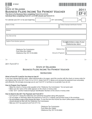 Oklahoma Business Income Tax Payment Voucher