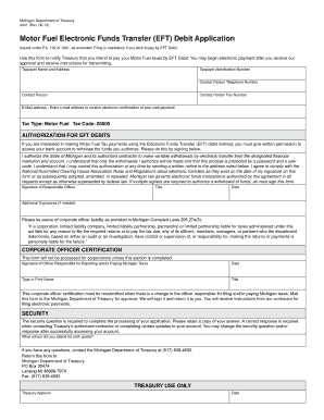 Michigan Motor Fuel EFT Debit Application