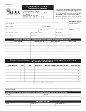 Louisiana Fuel Tax Refund Registration