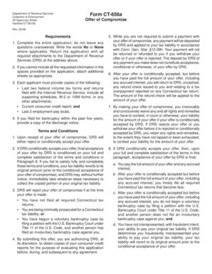 Connecticut Offer of Compromise Form CT-656a