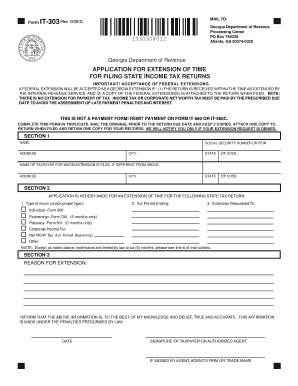 Georgia State Income Tax Extension Application