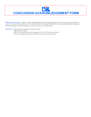 Concussion Acknowledgement Form