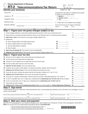 Illinois Telecommunications Tax Return Form RT-2