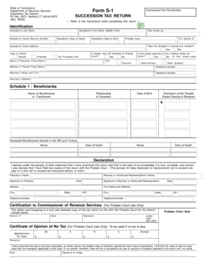 Connecticut Succession Tax Return