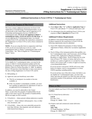 Form I-539 Supplement A for V Nonimmigrant Status