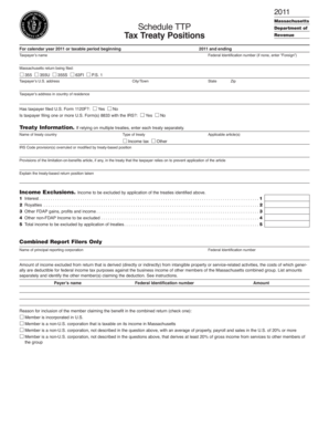 Massachusetts Schedule TTP
