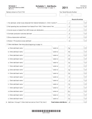 Indiana Schedule 1 Add-Backs Form