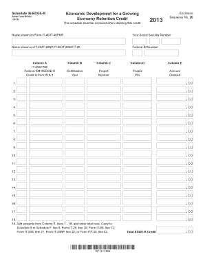 Indiana EDGE-R Credit Schedule