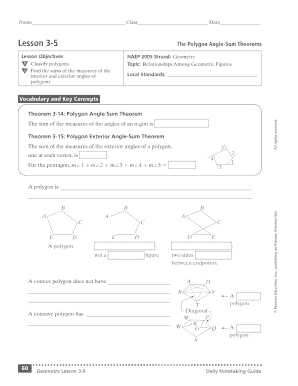 Geometry Lesson 3-5 Daily Notetaking Guide