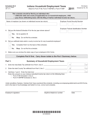 Indiana Household Employment Taxes Enclosure