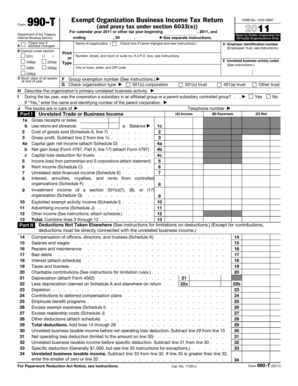 Form 990-T Exempt Organization Business Income Tax Return