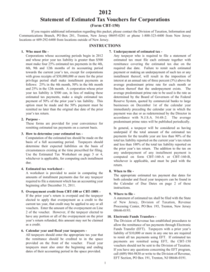 New Jersey Corporate Estimated Tax Vouchers
