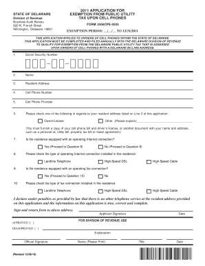 Delaware Cell Phone Tax Exemption Application