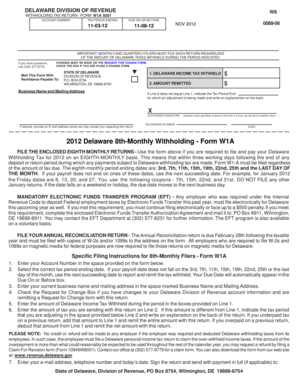 Delaware Withholding Tax Return Form W1A