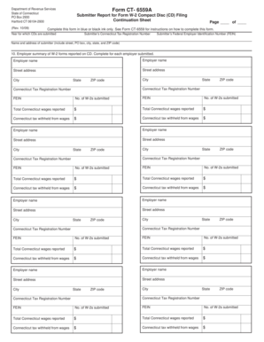 CT-6559A Submitter Report for W-2 CD Filing
