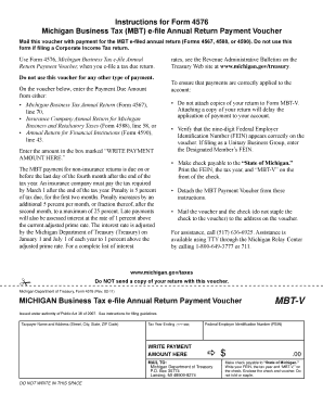 Michigan Business Tax e-file Annual Return Payment Voucher