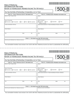 Oklahoma Form 500-B