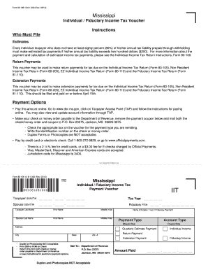 Mississippi Individual Fiduciary Income Tax Voucher