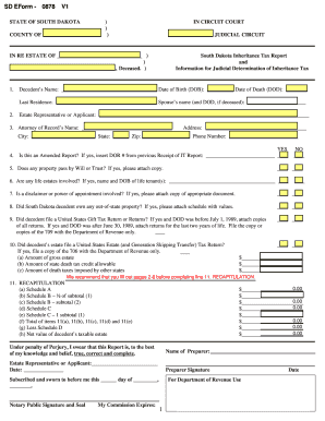 South Dakota Inheritance Tax Report