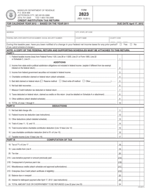 Missouri Credit Institution Tax Return