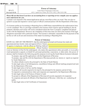 South Dakota Power of Attorney for Tax Filing