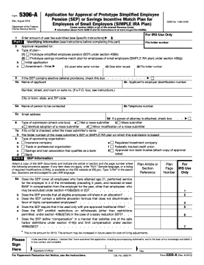 Form 5306-A Application for Approval of Prototype Simplified Employee Pension