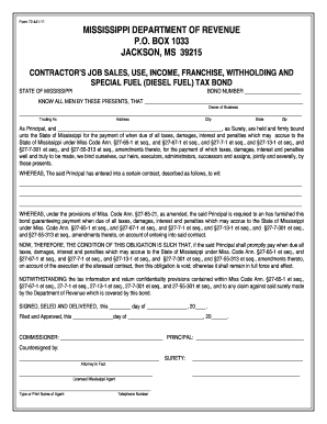 Mississippi Contractor's Tax Bond