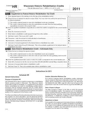 Wisconsin Historic Rehabilitation Credits Form