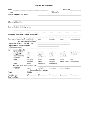 Medical History Form