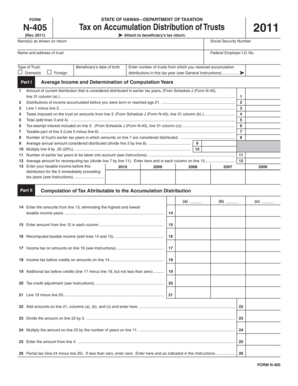 Hawaii Trust Accumulation Distribution Tax Form