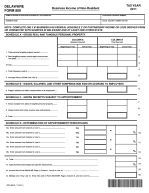 Delaware Form 800 2011