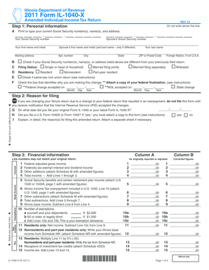 Illinois Amended Individual Income Tax Return