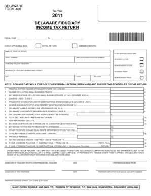 Delaware Fiduciary Income Tax Return