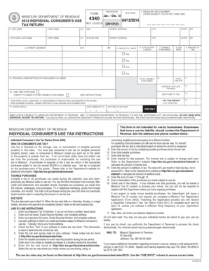 Missouri Individual Consumer’s Use Tax Return