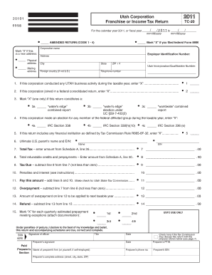 Utah Corporation Franchise or Income Tax Return