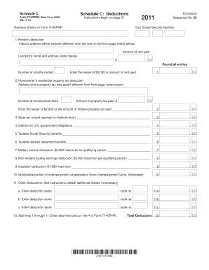 Indiana Schedule C Deductions Form