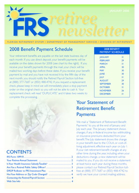 Florida Retiree Newsletter January 2008